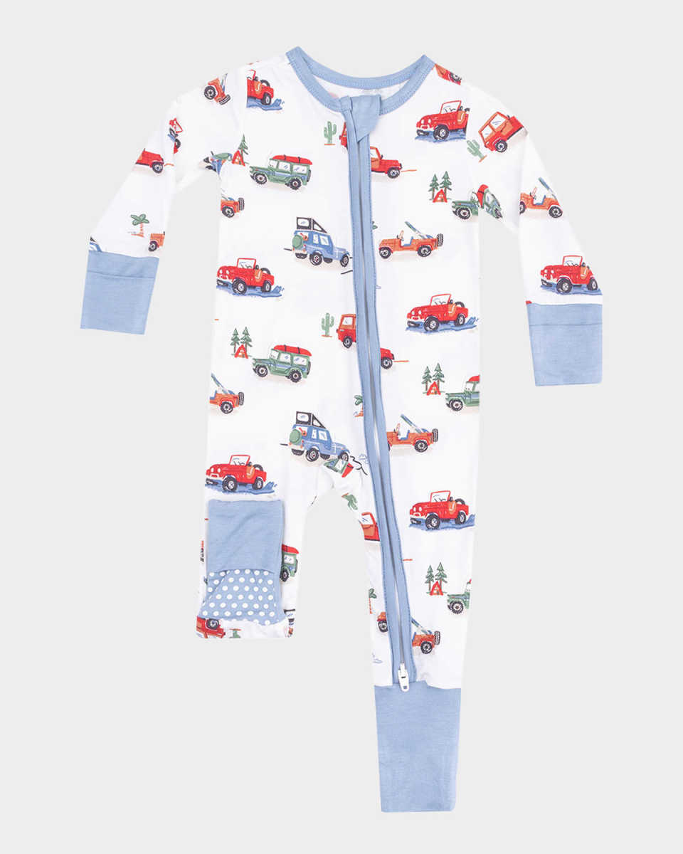 Boy's Off-Road Adventure Printed Romper, Newbor
